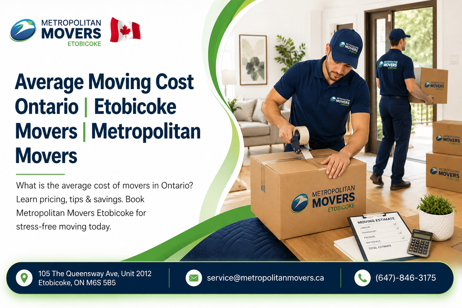 What is the average cost of movers in Ontario